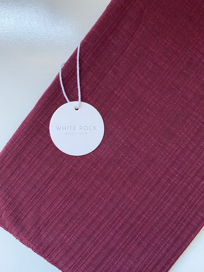 Burgundy Textured Jersey Shawl