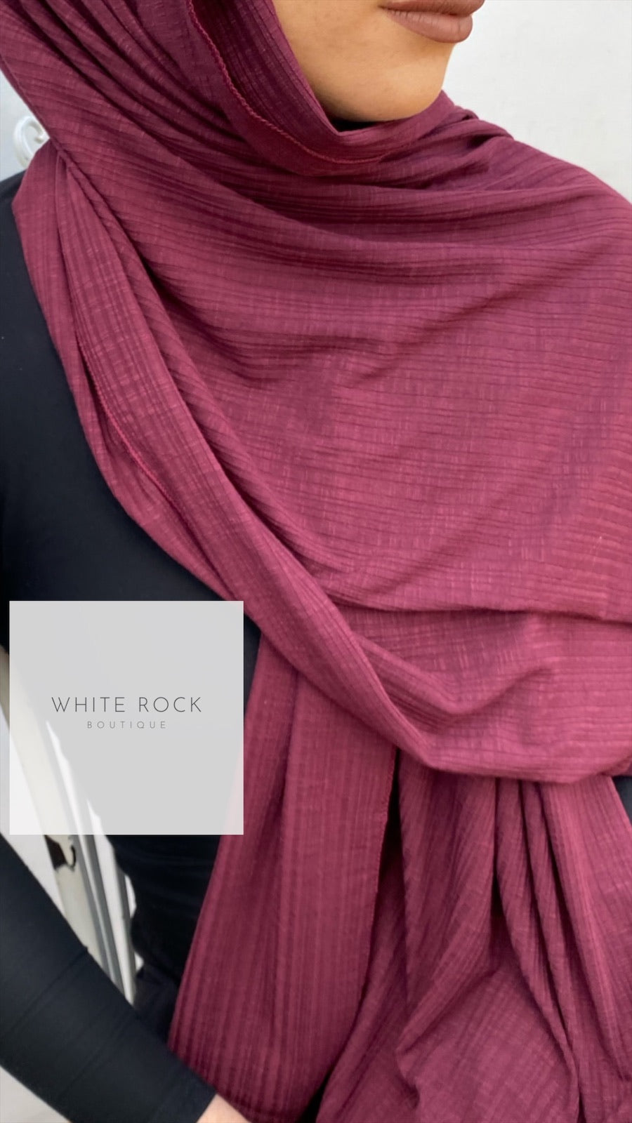 Burgundy Textured Jersey Shawl