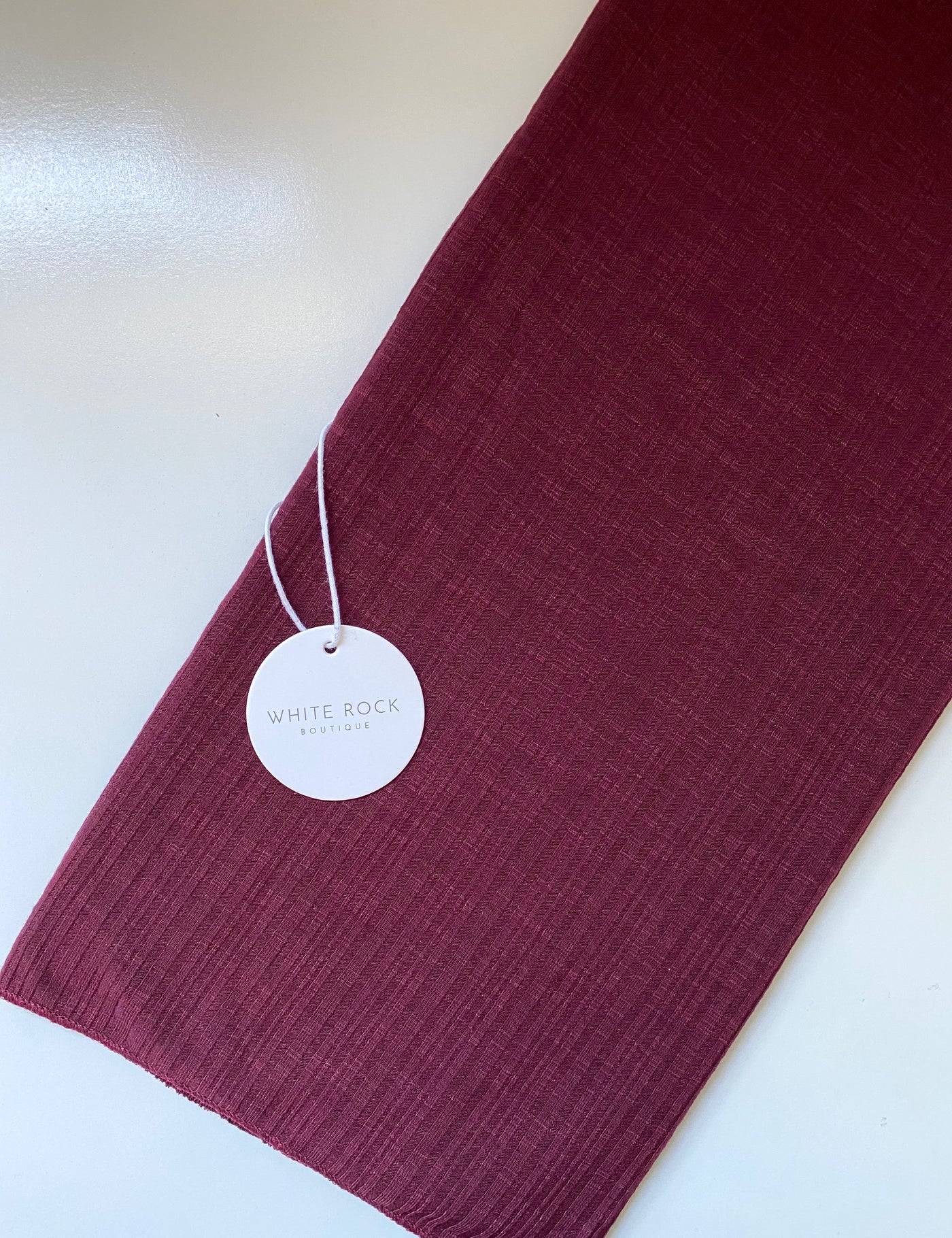 Burgundy Textured Jersey Shawl